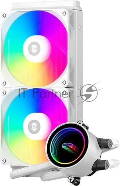 Система жидкостного охлаждения PcCooler DA240 WH ARGB Soc-AM5/AM4/1200/1700/1851 белый 4-pin Al+Cu 270W Ret (DA240-WHAWXX-GL)