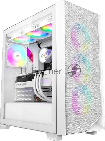 Компьютерный корпус PcCooler C3D510 WH ARGb белый без БП ATX 3x120мм 2xUSB3.0 1xUSB3.1 audio bott PSU