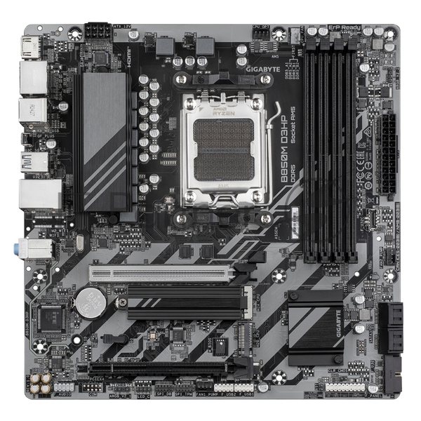 Материнская плата Gigabyte B850M D3HP, AM5, AMD B850, 4xDDR5, 4xSATA, 2xM.2, 1xPCIe 5.0 x16, 1xPCIe 3.0 x4, 1xHDMI, 2xDP, 1x 1Gb LAN, 3xUSB-A 3.2 Gen 1, 2xUSB-A 2.0, 1xUSB-C 3.2 Gen 1, 3x3.5 мм, 7.1, mATX