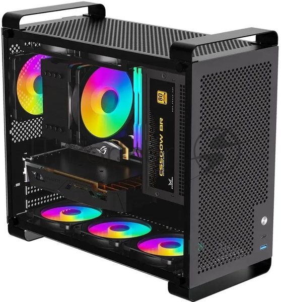 Компьютерный корпус Accord ACC-GCUB4 черный без БП mATX 1x92мм 1xUSB 3.0 1xUSB3.1 audio