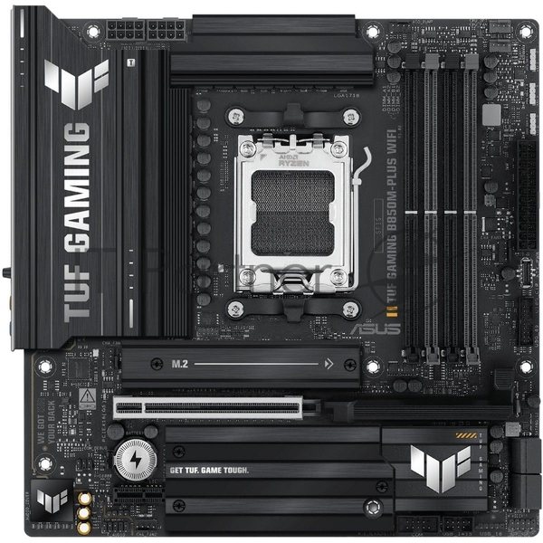 Материнская плата ASUS TUF GAMING B850M-PLUS WIFI, AM5, AMD B850, 4xDDR5, 4xSATA, 3xM.2, 1xPCIe 4.0 x16, 1xHDMI, 1xDP, 1x 2.5Gb LAN, 1xUSB-C 20Gbps, 3xUSB-A 10Gbps, 4xUSB-A 5Gbps, 4xUSB-A 2.0, 7.1, micro-ATX
