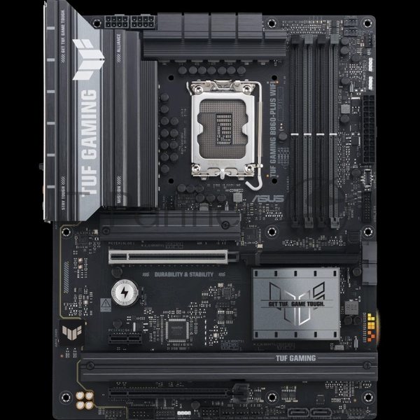 Материнская плата ASUS TUF GAMING B860-PLUS WIFI, LGA 1851, Intel B860, 4xDDR5, 4xSATA, 3xM.2, 1xPCIe 5.0 x16, 1xPCIe 4.0 x16, 1xDP, 1xHDMI, 1x 2.5Gb LAN, 1xUSB 20Gbps, 2xUSB 10Gbps, 3xUSB 5Gbps, 2xUSB 2.0, 5x3.5 мм, 7.1, ATX