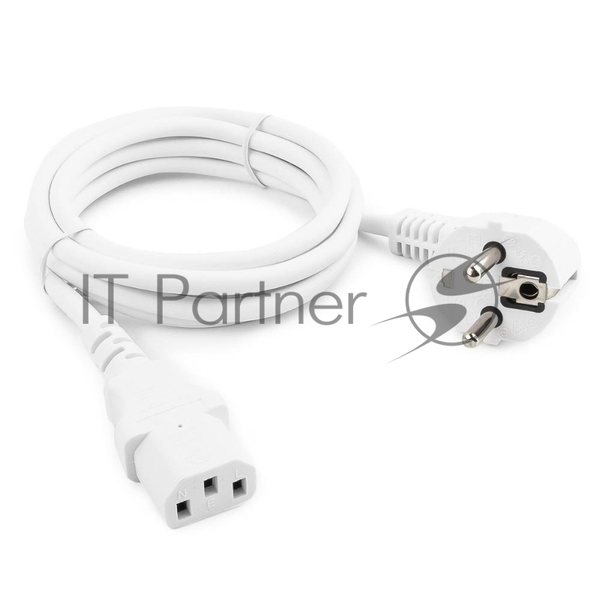 Кабель питания Cablexpert PC-186W Schuko-C13, 3x0.5мм2, 6A, с заземлением, 1.8м, белый, пакет