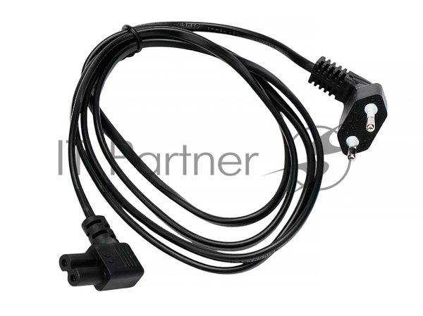 Кабель питания Cablexpert PC-184A-VDE-1.8M CEE 7/16-C7, 2x0.75мм2, 2.5А, VDE, угл.разъемы, 1.8м, черный, пакет
