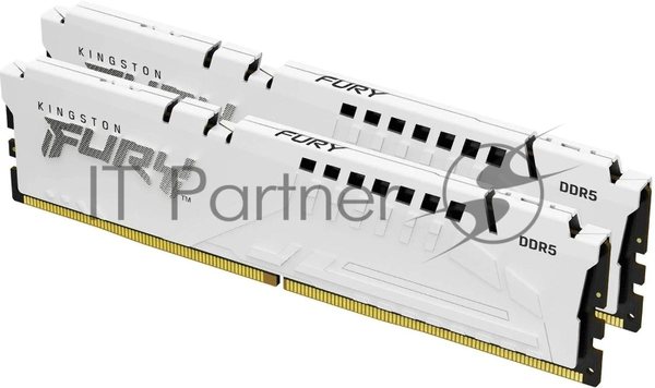 Оперативная память Kingston Fury Beast, DDR5, 32Gb (2x16 Gb), 5600 MHz, CL36, DIMM, радиатор, белый