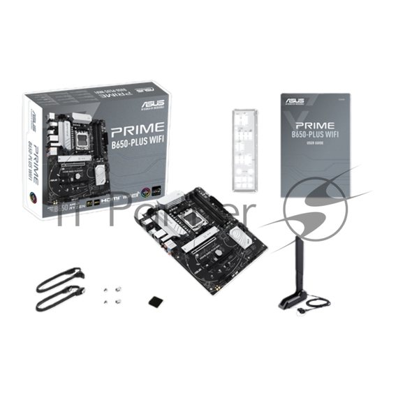 Материнская плата ASUS PRIME B650-PLUS WIFI, AM5, AMD B650, 4xDDR5, 4xSATA, 2xM.2, 1xPCIe 4.0 x16, 2xPCIe 4.0 x1, 1xDP, 1xHDMI, 1x2.5Gb LAN, Wi-Fi 6E, Bluetooth 5.3, 4xUSB-A 10Gbps, 2xUSB-A 5Gbps, 2xUSB-A 2.0, 5x3.5 мм, 7.1, ATX