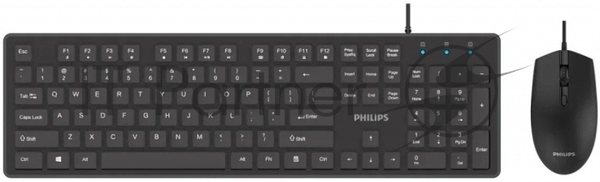 Комплект клавиатура+мышь Philips SPT6264 проводной, USB, 1200 DPI, чёрный