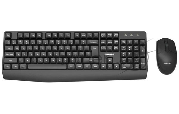 Комплект клавиатура+мышь Philips SPT6337 беспроводной, USB, 1600 DPI, чёрный