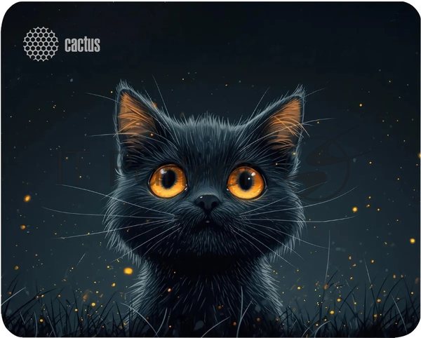 Коврик для мыши Cactus черный Cat 250x200x3мм (CS-MPC-D09S)
