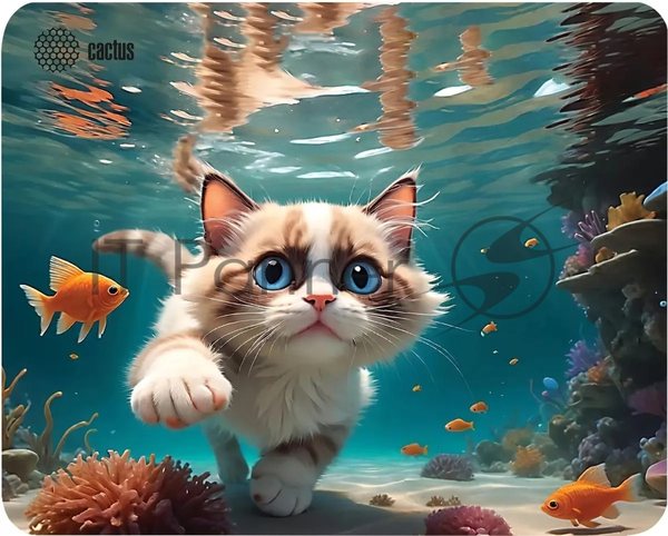 Коврик для мыши Cactus Fish Cat 300x250x3мм (CS-MPC-D15M)