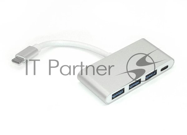 Адаптер Type-C на USB 3.0*3 + Type-С для MacBook серебристый