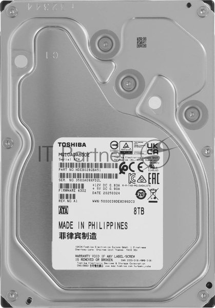 Жесткий диск Toshiba Enterprise HDD 3.5" SATA 8Tb, 7200 rpm, 512MB buffer, MG10ADA800E, 1 year