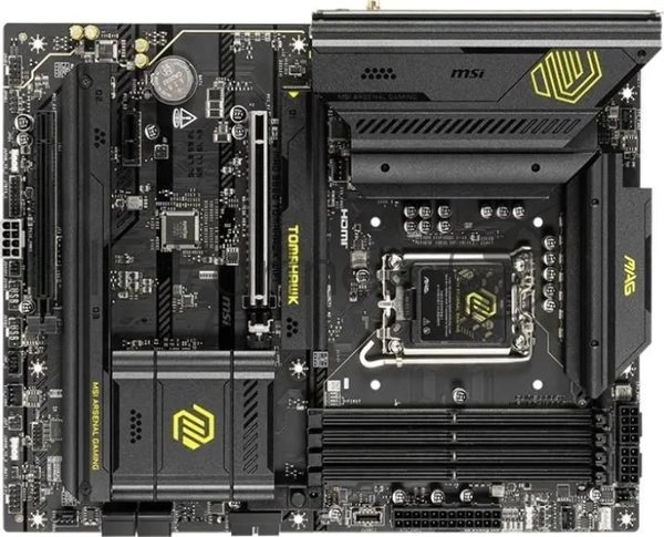 Материнская плата MSI MAG B860 TOMAHAWK WIFI, LGA 1851, Intel B860, 4xDDR5, 4xSATA, 3xM.2, 1xPCIe 4.0 x4, 1xPCIe 5.0 x16, 1xDP, 1xHDMI, 1xUSB-C, 1x 5Gb LAN, 4xUSB-A 2.0, 4xUSB-A 3.2 Gen 2, 7.1, 2x3.5 мм, TOSLINK, ATX