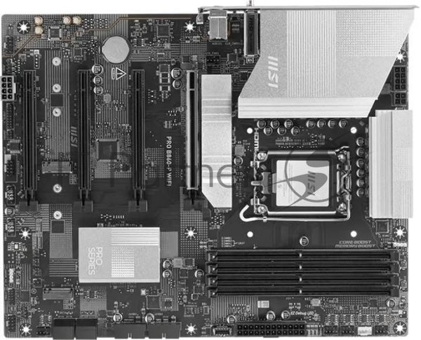 Материнская плата MSI PRO B860-P WIFI, LGA 1851, Intel B860, 4xDDR5, 4xSATA, 3xM.2, 1xPCIe 5.0 x16, 1xPCIe 4.0 x4, 2xPCIe 4.0 x1, 1xHDMI, 1xDP, 1xUSB-C, 1x 5Gb LAN, 2xUSB-A 3.2 Gen 2, 2xUSB-A 3.2 Gen 1, 4xUSB-A 2.0, 3x3.5 мм, 7.1, Wi-Fi 7, ATX