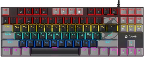 Клавиатура Oklick K600X проводная, USB Type-A, серый