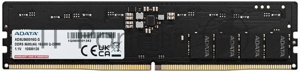 Оперативная память ADATA, DDR5, 16Gb (1x16Gb), 5600MHz, CL46, UDIMM, OEM