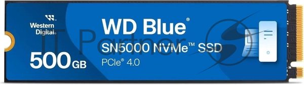 Накопитель SSD WD Blue SN5000, 500Gb, PCIe 4.0 x4, M.2 2280, NVMe, R/W 5000/4000