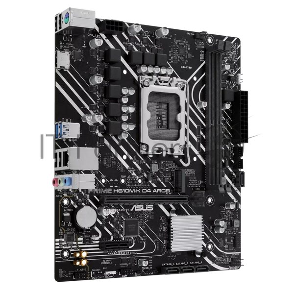 Материнская плата ASUS PRIME H610M-K D4 ARGb, LGA 1700, Intel H610, 2xDDR4, 4xSATA, 1xM.2, 1xPCIe 4.0 x16, 1xHDMI, 1x1Gb LAN, 2xUSB 5Gbps, 4xUSB 2.0, 7.1, mATX