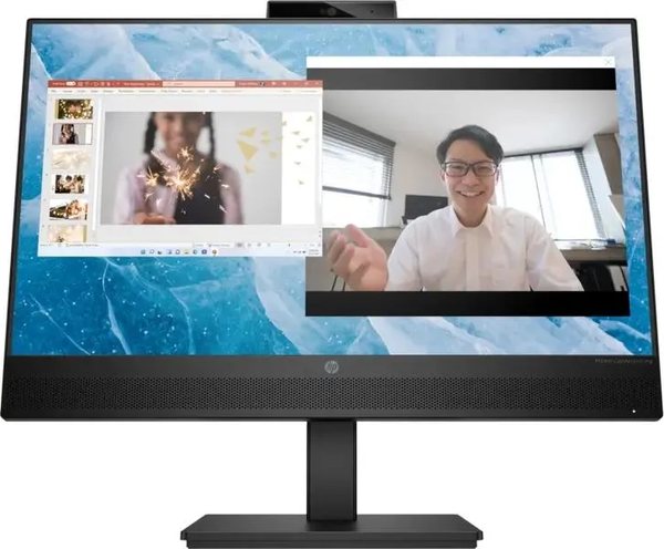 Монитор 23.8" HP M24m IPS 1920x1080, 75 Гц, 5 мс, 16:9, 300 кд/м², HDMI 1.4, DP 1.2, USB-C (65 Вт PD), USB Hub (2x USB-A), 3.5 Jack, динамики (2x2 Вт), веб-камера 5 Мп, серебристый