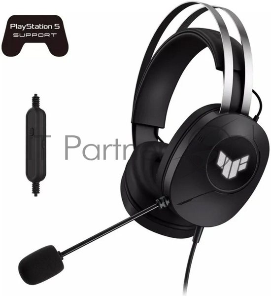 Гарнитура ASUS TUF Gaming H1 Gen II чёрный, проводная, USB, подсветка, совместимость с PS5