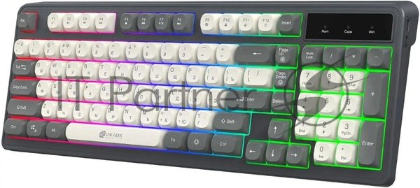 Клавиатура Oklick 731G проводная, USB Type-A, серый/белый