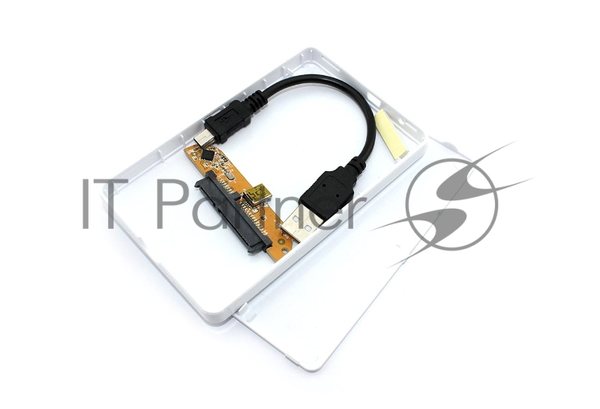 Корпус для жесткого диска Amperin AM25U2PW 2,5", USB 2.0, пластиковый, белый 5 шт