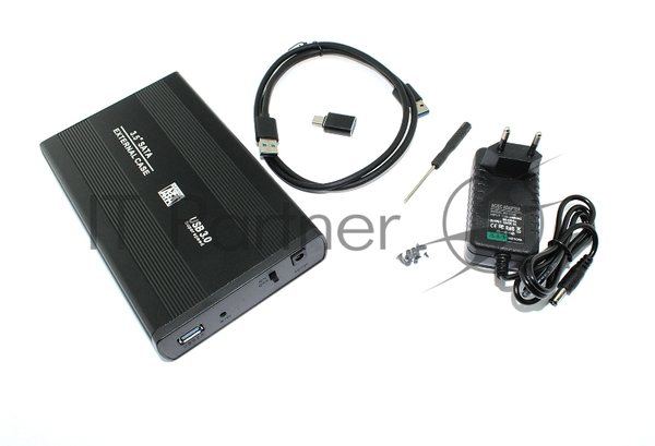 Бокс для жесткого диска 3,5" SATA алюминиевый USB 3.0 черный