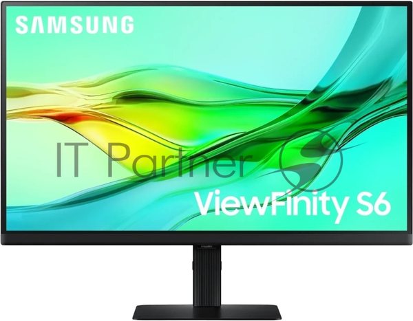 Монитор 24" Samsung ViewFinity S6 S24D604UAU IPS 2560x1440, 100 Гц, 5 мс, 16:9, 350 кд/м², HDMI 2.0, DP 1.4, USB-C, Ethernet, 3.5 Jack, USB Hub, HDR10, PIP, черный