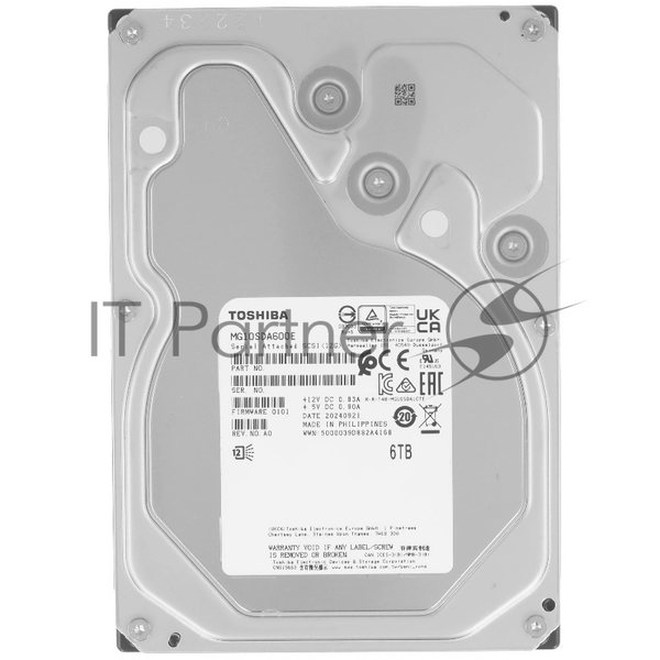 Жесткий диск Toshiba Enterprise MG10-D HDD 3.5" SAS 6TB, 7200 rpm, 512MB buffer, 512e, MG10SDA600E, 1 year