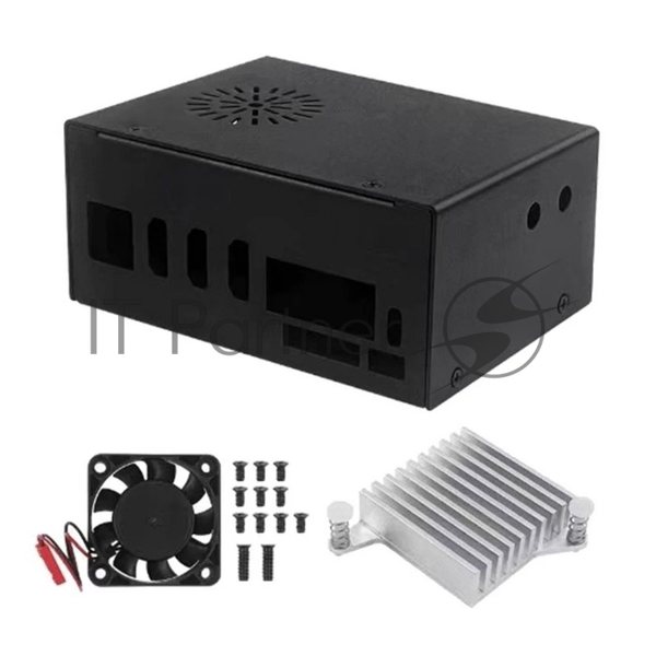 Компьютерный корпус Orange pi 5 plus metal case + heatsink +fan, Type 1