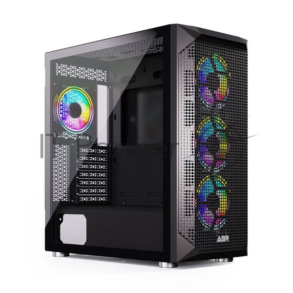 Компьютерный корпус ABR Quantum черный (1хUSB Type-C, 2хUSB 2.0, HD Audio, 4xRGb Fan, ATX, E-ATX)