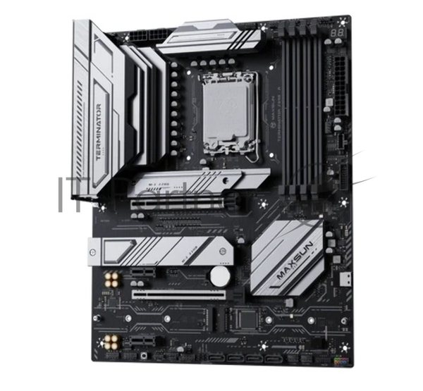 Материнская плата Maxsun Terminator Z890-A, LGA1851, Intel Z890, 4xDDR5, 4xSATA, 4xM.2, 1xPCIe 5.0 x16, 1xPCIe 4.0 x4, 2xPCIe 4.0 x1, 1xDP, 1xHDMI, 1x2.5Gb LAN, Wi-Fi 6, Bluetooth 5.2, 1xUSB-C 40Gbps, 1xUSB-C 20Gbps, 4xUSB-A 5Gbps, 2xUSB-A 10Gbps, 2xUSB-A 2.0, 3x3.5 мм, 7.1, ATX