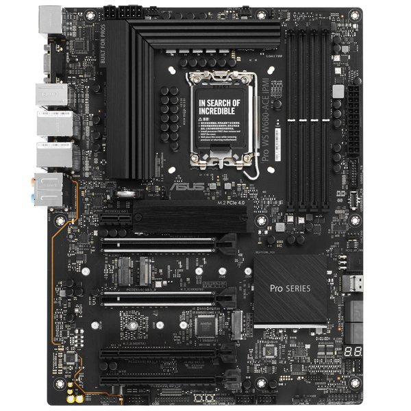 Материнская плата ASUS Pro WS W680-ACE IPMI, LGA1700, Intel W680, 4xDDR5, 4xSATA, 3xM.2, 1xPCIe 5.0 x16, DisplayPort, HDMI, D-Sub, 2x2.5Gb LAN, USB Type-C, 5x3.5 мм, 7.1, ATX
