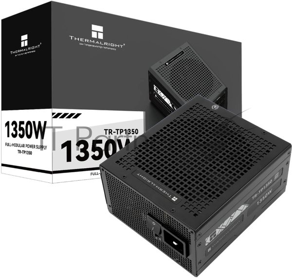 Блок питания Thermalright, 1350W 80+ Platinum (ATX, 3.0, PCIe 5.0, Full modular, 1x24(20+4)pin 600мм, 2xCPU 8(4+4)pin, 2xPCIe*2 8(6+2)pin, 2x12VHPWR PCIe 5.0 12+4pin 600мм, 6xSATA, 5xMOLEX4pin, Active, 120x120мм, 170x150x86мм, OPP, OVP, OTP, OCP, SCP, черный)