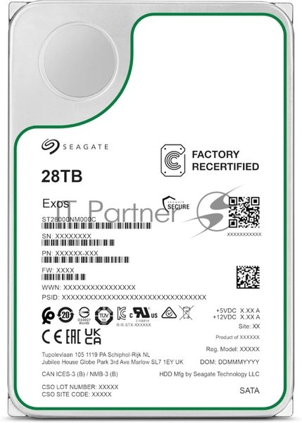 Жесткий диск HDD Seagate Exos X28 28Tb 7200rpm SATA 512Mb 3.5"