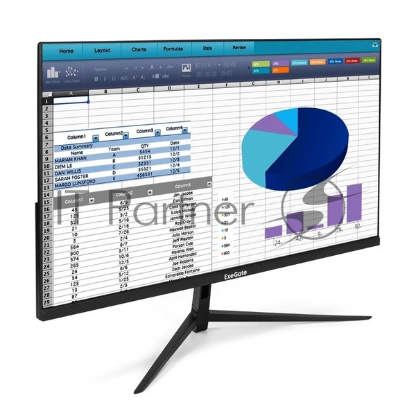Монитор 23.8" ExeGate SuperView EH2407 IPS 1920x1080, 100 Гц, 5 мс, 16:9, 250 кд/м², HDMI 1.4, VGA, FreeSync, черный