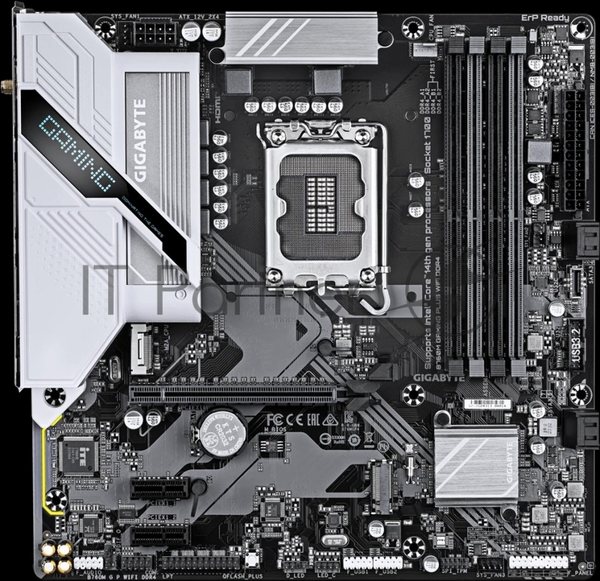 Материнская плата Gigabyte B760M GAMING PLUS WIFI DDR4, LGA1700, Intel B760, 4xDDR4, 4xSATA, 2xM.2, 1xPCIe 4.0 x16, 2xPCIe 3.0 x1, 1xDP, 1xHDMI, 1x1Gb LAN, Wi-Fi 6, Bluetooth 5.3, 3xUSB-A 5Gbps, 6xUSB-A 2.0, 1xUSB-C 5Gbps, 3x3.5 мм, 7.1, mATX