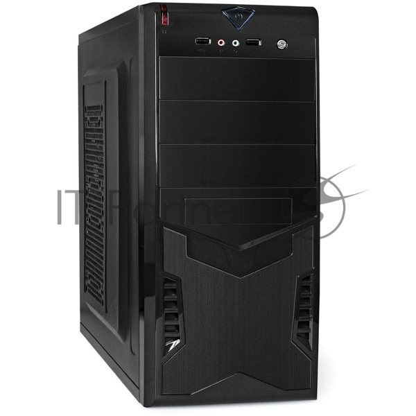 Компьютерный корпус Miditower ExeGate CP-601-UNS500 (ATX, БП UNS500 с вент. 12см, 2*USB, аудио, черный)