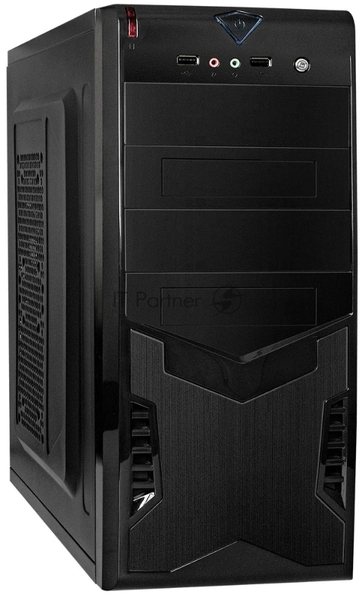 Компьютерный корпус Miditower ExeGate CP-604-UNS450 (ATX, БП UNS450 с вент. 12см, 2*USB, аудио, черный)