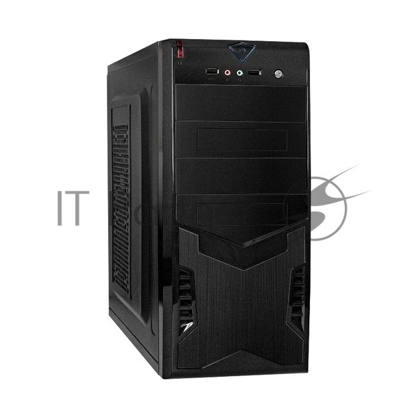 Компьютерный корпус Miditower ExeGate CP-604-UNS500 (ATX, БП UNS500 с вент. 12см, 2*USB, аудио, черный)