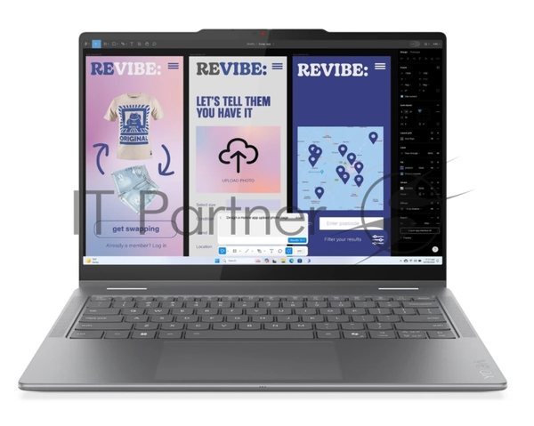 Ноутбук Lenovo Yoga 7 2-in-1 14ILL10 14"(1920x1200 OLED)/Touch/Intel Core Ultra 5 226V(2.1Ghz)/16384Mb/512PCISSDGb/noDVD/Int:Intel Arc graphics/Cam/BT/WiFi/70WHr/war 1y/1.38kg/luna grey/Win11Home + 65W, Pen, RU kbd