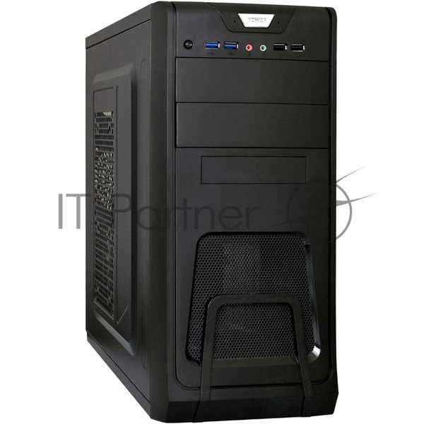 Компьютерный корпус Miditower ExeGate CP-603-UNS350 (ATX, БП UNS350 с вент. 12см, 2хUSB, аудио, черный)