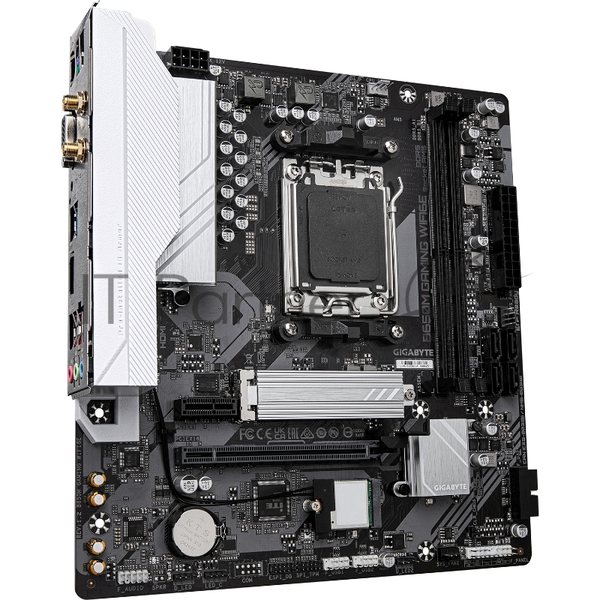 Материнская плата Gigabyte B650M GAMING WIFI6E, AM5, AMD B650, 2xDDR5, 4xSATA, 1xM.2, 1xPCIe 4.0 x16, 1xPCIe 3.0 x1, 1xD-Sub, 1xHDMI (v2.1), 1x2.5Gb LAN, Wi-Fi 6, Bluetooth 5.3, 2xUSB-A 5Gbps, 5xUSB-A 2.0, 3x3.5 мм, 7.1, mATX