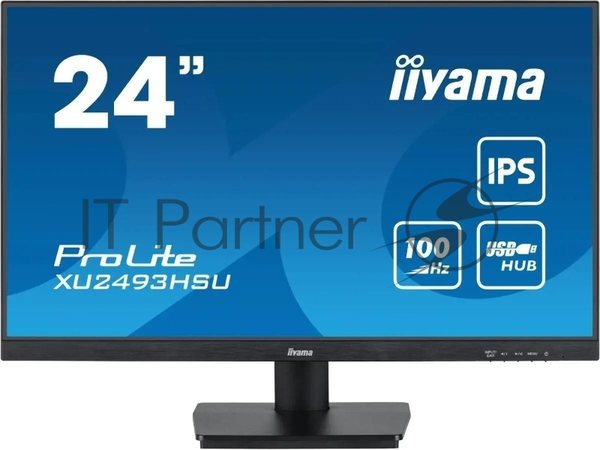 Монитор 23.8" Iiyama ProLite XU2493HSU-B7 IPS 1920x1080, 100 Гц, 1 мс, 16:9, 300 кд/м², HDMI 1.4, DP 1.2, 3.5 Jack, USB Hub (2x USB 2.0), динамики (2x2 Вт), Adaptive-Sync, черный