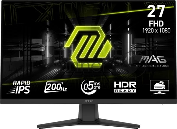 Монитор 27" MSI MAG 272F IPS 1920x1080, 200 Гц, 0.5 мс, 16:9, 1000:1, 250 кд/м², HDMI 2.0, DP 1.4, 3.5 мм, Adaptive-Sync, черный