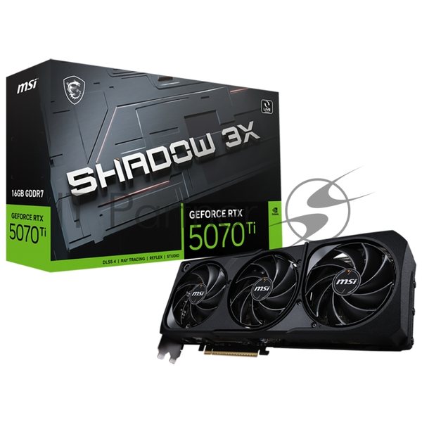 Видеокарта MSI RTX5070TI 16G SHADOW 3X  RTX5070TI 16Gb PCI-E 5.0 256bit GDDR7 2452/28000 HDMIx1 DPx3 HDCP Ret