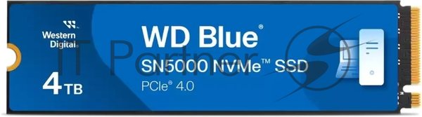 Накопитель SSD 4Tb WD Blue, NVMe, M.2 2280, PCI-E 4x4 R/W - 5500/5000 Mb/s