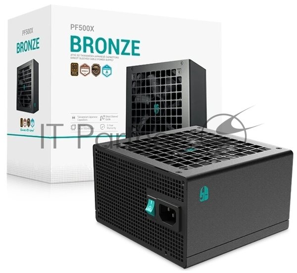 Блок питания Deepcool/GamerStorm PF500X 500W (ATX, 80 PLUS Bronze, APFC, 20+4P, 2xPCIe 6+2P, 2хMolex, 6xSATA, 12cm fan) (R-PF500X-HD0B-WGEU)