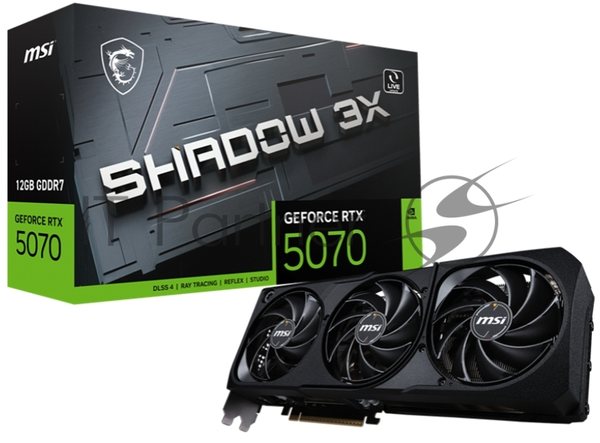 Видеокарта MSI PCI-E 5.0 RTX 5070 12G SHADOW 3X NVIDIA GeForce RTX 5070 12Gb 192bit GDDR7 2542/28000 HDMIx1 DPx3 HDCP Ret