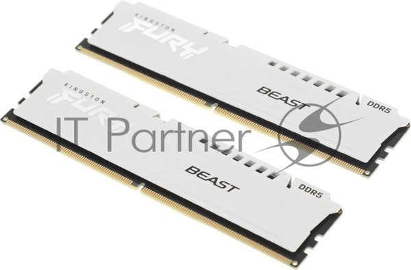 Оперативная память Kingston Fury Beast EXPO, DDR5, 32Gb (2x16 GB), 6400 MHz, CL32, радиатор, белый